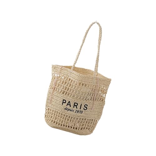 Gissroys Elegante durchbrochene Strandtasche, praktisches gewebtes Design, leichte Schultertasche für Reisen, Einkaufen, den täglichen Gebrauch, Damen, ausgehöhlte Schulter für Damen, Ow, One Size von Gissroys