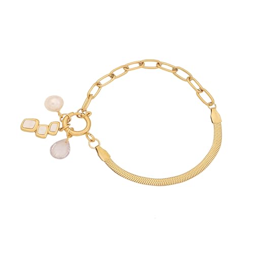 Gissroys Elegantes Herzheizarmband Blumenparty Moderne Kette Geeignet Für Verschiedene Anlässe Bequemes Armband von Gissroys