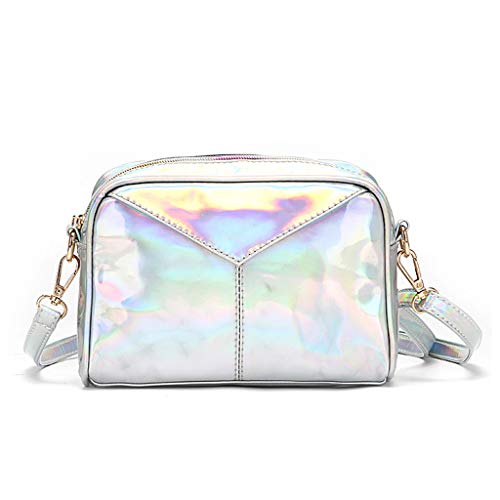Gissroys Frauen Umhängetaschen Leder Holographische Abend Handtaschen Messenger Crossbod Aufbewahrungstasche von Gissroys
