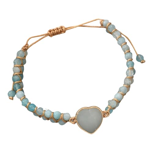Gissroys Geflochtenes Yoga Armband Herzstein Verstellbarer Handgefertigter Unisex Schmuckzubehör Für Emotionale Balance Doppelschicht Geflochtene Heilungskristallschmuck von Gissroys