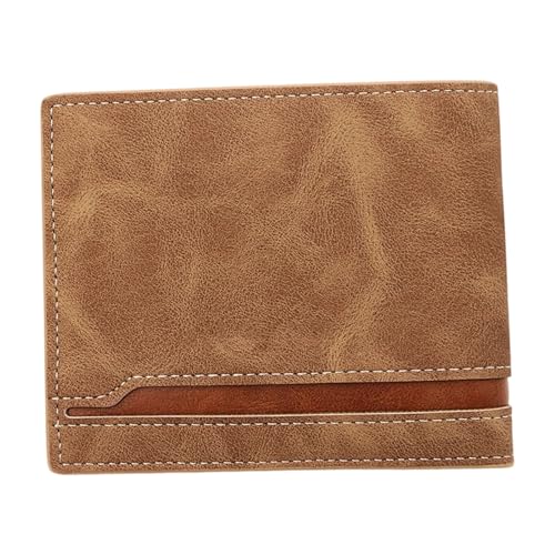 Gissroys Herren Geldbörse PU Geldbörse mit reichlich Kartenspeicher Multi Kartenhalter Brieftasche Geeignet für verschiedene Anlässe Multifunktionaler Schlitz, helles kaffebraun, Mass Beauty von Gissroys
