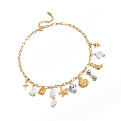 Gissroys Keramik Und Stahl Halskette/Ohrringe Mehrlange Optionen Für Vielseitige Accessoire Handgefertigter Schmuck Für Tägliche Verschleiß Multi Gewicht Keramik Halskette Kombination Set von Gissroys