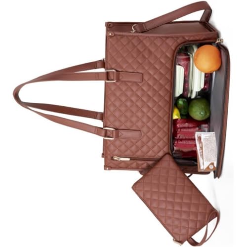 Gissroys Laptoptasche mit isoliertem Lunchfach für Damen, große Lunchtasche, PU-Leder, Laptop-Aufbewahrungstasche, isolierte Laptoptasche, braun Gissroys Laptoptasche mit isoliertem Lunchfach für Damen, große Lunchtasche, PU-Leder, Laptop-Aufbewahrungstasche, isolierte Laptoptasche, braun von Gissroys