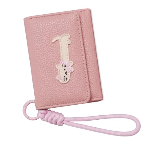 Gissroys Leichte Tierliebhaber Brieftasche PU Leder Konstruktionskartenhalter Tragbare Münze Geldbeutel Easy Grip Lanyard Compact Lanyard Wallet Für Frauen von Gissroys