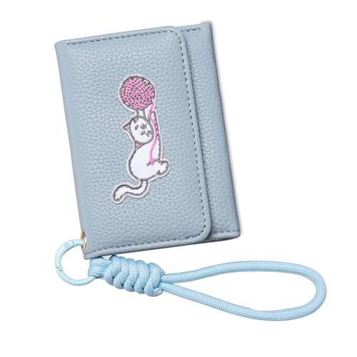 Gissroys Leichte Tierliebhaber Brieftasche PU Leder Konstruktionskartenhalter Tragbare Münze Geldbeutel Easy Grip Lanyard Compact Lanyard Wallet Für Frauen von Gissroys