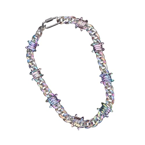 Gissroys Mehrfarbige Halskette aus Acrylharz, leicht, wasserdicht, Schlüsselbeinkette, Schmuck für Damen, modisches Accessoire, allergieresistent, modische Halskette, Einheitsgröße, Wie beschrieben von Gissroys