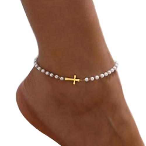 Gissroys Mehrschichtiger Knöchelarmband Stylish Damen Fach Perlen Perlenschmuck Einstellbares Fit Accessoire Für Strandausflüge Frauen Multi Layer Messing Schmuck Schmuck von Gissroys