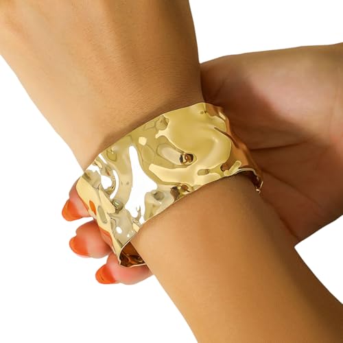Gissroys Metall Punk Armband Mit Geometrischer V Notch Und Hämmerung Oberflächen Strukturierter Armreifen Für Alternative Modepunk V Notch Armband von Gissroys