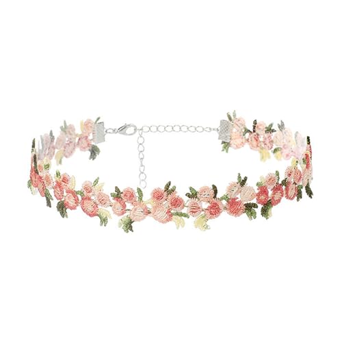 Gissroys Mode Bestickte Blumenspitze Halskette Halskette Tragbar Für Stilvolle Frauen Damen Komfortable Modezubehör Date Night Accessoire von Gissroys