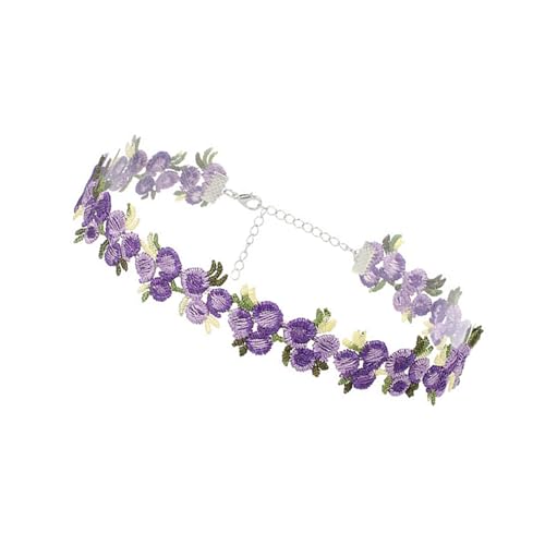 Gissroys Mode Bestickte Blumenspitze Halskette Halskette Tragbar Für Stilvolle Frauen Damen Komfortable Modezubehör Date Night Accessoire von Gissroys