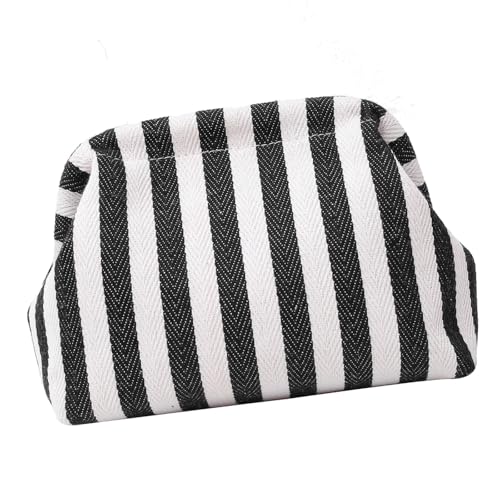 Gissroys Mode Kontrastfarben Stricktasche Für Frauen Gewebt Häkel Handtasche Stricken Knödel Geldbörse Freizeit Make Up Taschen Modelle Wolkenhandtasche von Gissroys