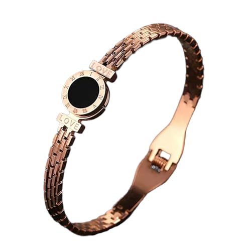 Gissroys Mode Römische Ziffernbrief Liebe Armreifen Schmuck Accessoires Stylische Tägliche Kleidung Armband Für Frauen Und Mädchen Gravierte Liebesarmämpfer von Gissroys