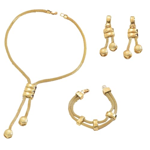 Gissroys Modernes Schmuck-Set aus Legierung, Trio-Anhänger, Halskette und Ohrringe, Set für den täglichen Gebrauch, Partys, Geschäftsveranstaltungen, Partys, fertiges Schmuck-Set für Damen von Gissroys