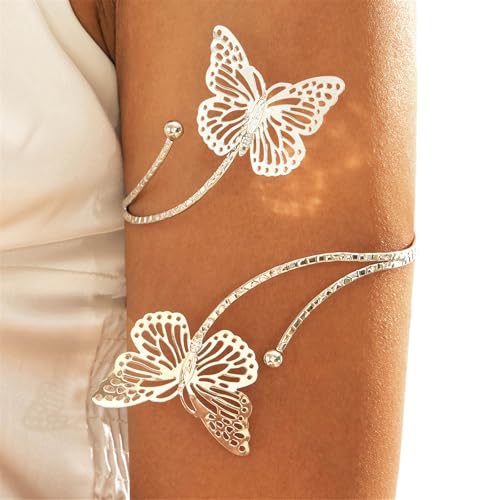 Gissroys Punkstile Geometrische Verstellbare Öffnungsmanschettenarmbänder Für Frauen Fashion Metal Arm Schmuck Alltag Verstellbarer Arm Manschette von Gissroys