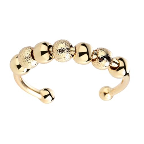 Gissroys Rotierende Perlen Spinner Ringe Für Erwachsene Verstellbare Stress Reduzieren Ringe Geschenkschmuck Für Frauen Männer Hand Entspannung Verwenden Stressabbau Ringspielzeug von Gissroys