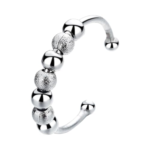 Gissroys Rotierende Perlen Spinner Ringe für Erwachsene, verstellbare Ringe zum Stressabbau, Geschenk, Schmuck für Damen und Herren, Handentspannung, Stressabbau, täglicher Gebrauch, Wie beschrieben von Gissroys