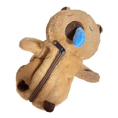 Gissroys Schöne Tierstiftbeutel Plüsch Bleistift Hülle Stiftbeutel Make Up Cartoon Organisatoren Beutel Für Mädchen Cartoon Capybara Hülle Große Kapazität Stift Plüschbeutel von Gissroys