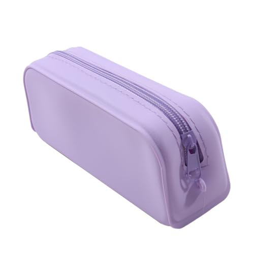 Gissroys Silikon-Federmäppchen, wasserabweisend, Federmäppchen, große Kapazität, Stift-Organizer-Tasche für Schule, Büro, Reisen, unverzichtbarer Reise-Kunstbedarf, violett von Gissroys