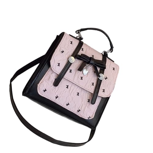 Gissroys Stilvolle Japanische Inspirierte Umhängetasche PU Rucksack Mit Spitzenbögen Und Riemen Für Lässige Tägliche Verwendung Kompakter Frauen Rucksäcke von Gissroys