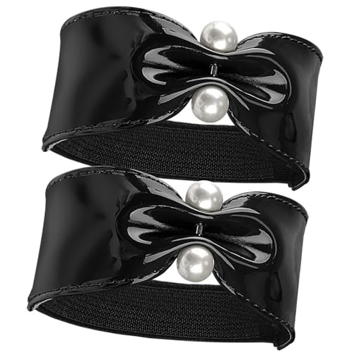 Gissroys Stretch-Knöchelriemen für Damen, rutschfeste Sandalenbänder mit Perlen, Akzenten, Schuhzubehör für formelle Veranstaltungen, Fersenbänder, Schwarz , Einheitsgröße von Gissroys