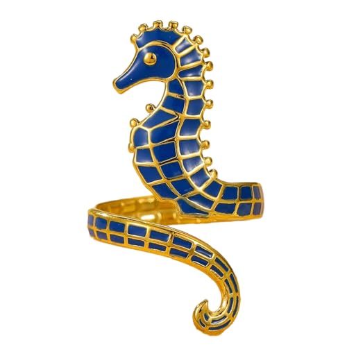 Gissroys Stylische Legierung Seahorse Ringe Mit Ölabfalldetail Ideal Für Verbraucher Suchen Nach Individuellem Schmuck Geschenkring von Gissroys