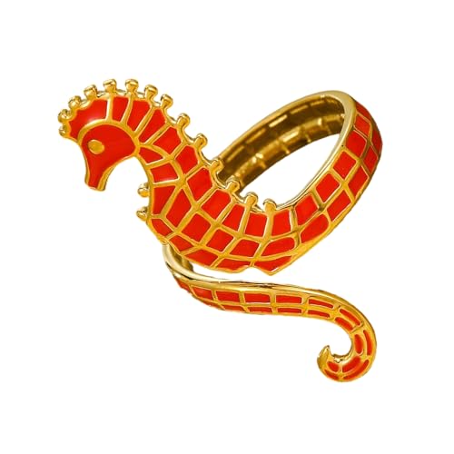 Gissroys Stylische Legierung Seahorse Ringe Mit Ölabfalldetail Ideal Für Verbraucher Suchen Nach Individuellem Schmuck Geschenkring von Gissroys