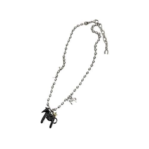 Gissroys Sweet Blogger empfohlene Pony-Halskette, bequeme Legierung, Schmuck, beliebter Influencer-inspirierter Schmuck für den täglichen Gebrauch, bezaubernde Halskette für den täglichen Gebrauch von Gissroys