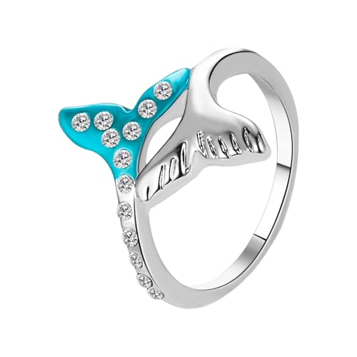 Gissroys Thematische Delphinringe Für Marine Kreaturen CFADE Proof Finish Nachhaltige Stile Accessoire Blue Fish Schwanzringe von Gissroys