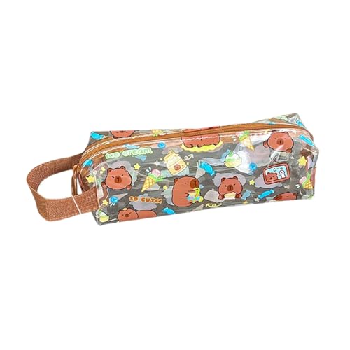 Gissroys Tierstiftkoffer Clear Pen Case Bleistiftbeutel Ästhetische Tasche Stiftbeutel Schöne Für Studenten Capybara Tasche Klar von Gissroys