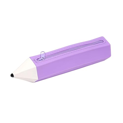 Gissroys Weiches Federmäppchen, Bleistiftform, leicht zu reinigen, Stiftetasche, Silikon, Federmäppchen, Schulsachen, Organizer, weiches Stifteetui, Silikon-Organizer-Box, violett von Gissroys