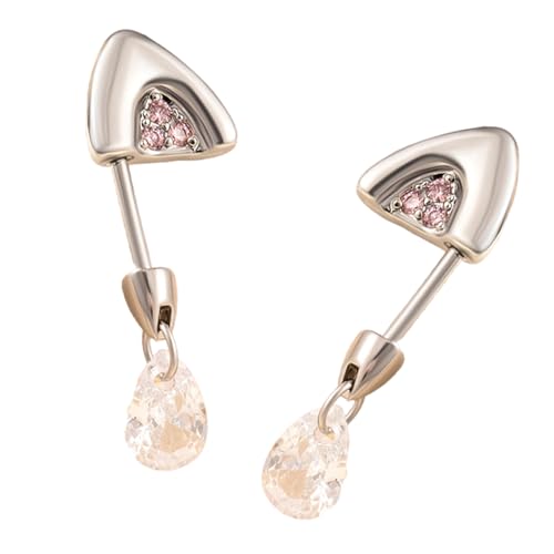 Handgefertigte Katzen-Ohr-Piercing-Ohrstecker mit Zirkonia, trendiger Ohrknochen-Nägel, Damen-Accessoires, eleganter Körperschmuck, Kupferlegierung, Katzen-Ohrringe, Einheitsgröße, Wie beschrieben von Gissroys