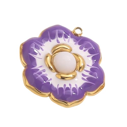 Handgefertigter Blumen-Anhänger mit Öltropfen-Finish für Ohrringe, Halsketten, Projekte, Modeschmuck, Geschenkideen, Einheitsgröße, Wie beschrieben, Wie beschrieben von Gissroys