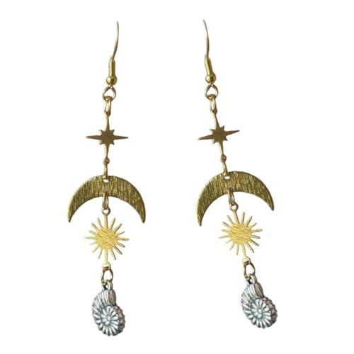 Handmadearrings Mit Sun Moon Conch Anhänger Leichtes Tag Komfort Tragen Zubehör Stylische Ohrzubehör Ohrungszubehör Accessoires von Gissroys