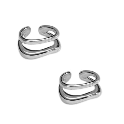 Komfortable, doppellagige Manschetten-Ohrklemme, geometrische Ohrringe, bequemes Messing-Ohrzubehör, Schmuck für den täglichen Gebrauch, Clip-On-Ohrringe, Einheitsgröße, Wie beschrieben, Wie von Gissroys