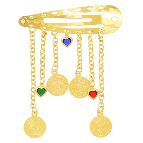 Kreative Vintage Coin Quasten Haarclip Für In Gold Mit Schimmernden Strasssteinen Einzigartige Haardekoration Für Frauen Brautzubehör von Gissroys