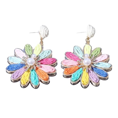 Leichte Raffia Blumenohrringe Heiße Tag Accessoires Für Frauen Mädchen Handgefertigte Strandpartys Schmuckgeschenke Leichte Handgefertigte Rattanohrringe Rattan Ohrringe von Gissroys