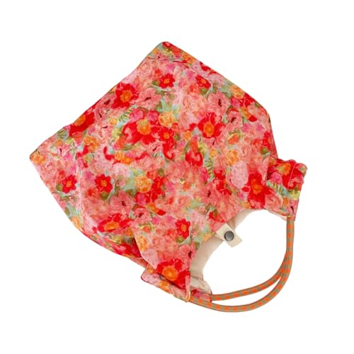 Leinwand Mit Großer Kapazität Tasche Wiederverwendbares Lebensmittel Tuch Süße Blumen Umhängetaschen Mit Innerer Taschenreisen Einkaufsblumen Leinwand Getötet von Gissroys