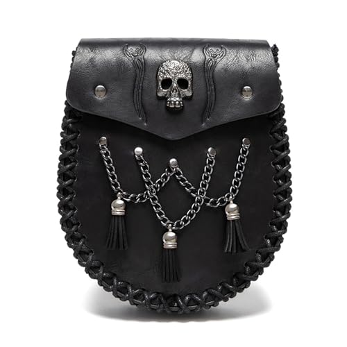 Mittelalterliche Gürteltasche aus Kunstleder, Mittelalter, tragbar, Münzgeldbörse, Gürteltasche, LARP, Kostüme, Geschenke, LARP Hüfttasche, Fbg201bk, Einheitsgröße, Mass Beauty von Gissroys