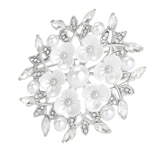 Mode Frauenperlen Blumenbrosche Mit Goldenem Oder Silbernem Ton Finish Verleihen Allen Ensembles Elegante Goldbrosche Eleganzen von Gissroys