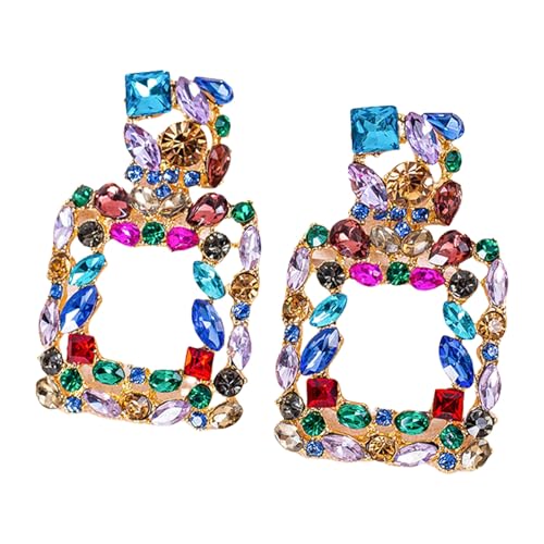 Moderne Kunststile Fallen Ohrringe Aus Farbenfrohes Geometrisches Design Leichtgewichtiger Leichtmetallaccessoires Für Empfindliche Haut Mode Mädchen Farbenfrohe Geometrische Reifenohrringe von Gissroys