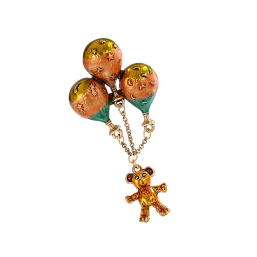 Modische Ballon-Bär-Brosche, elegante Ballon-Bär-Quasten-Brosche, Anstecknadel, Schmuck für Unisex-Modeliebhaber, Tier-Anstecknadel von Gissroys
