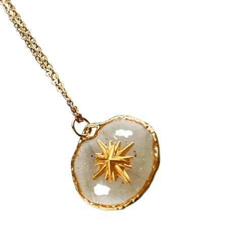 Modischer Anhänger für Schlüsselbein-Kette, transparent, Sonne, Mond, Stern, Liebe, Charm-Halskette, Zubehör, himmlische inspirierte Perlenkette zum Verschenken, Einheitsgröße, Wie beschrieben, Wie von Gissroys