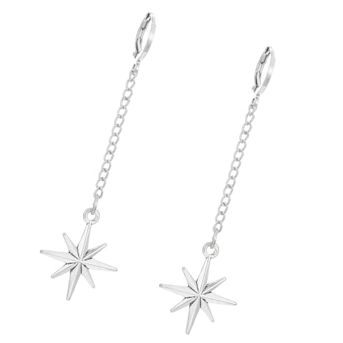 Mysterious Gothic Alloy Four Speced Star/Thorns Rivet Hoop Ohrringe Schmuck Für Mode Enthusiasten Und Trendsetter Gothic Star Ohrringe von Gissroys