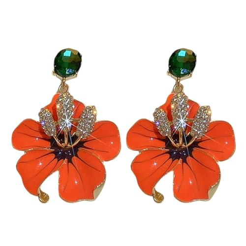 Raffinierte Ohrringe Ohrschmuck Blumenschstene Einzigartige Anhänger Kupfertextur Pin Für Modeliebhaber Vintage Blumen Für Frauen von Gissroys