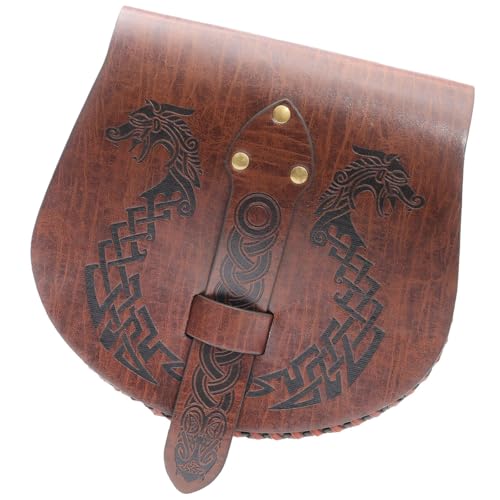 Retro Mittelalterliche Kunstledergürtelbeutel Geldbörse Mittelalter Tragbarer Geldbörsenbeutel LARP Renaissances Kostüme Mittelalterlicher Lederbeutel von Gissroys