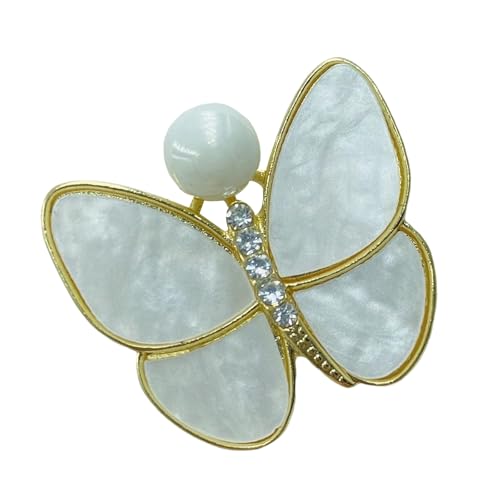 Schmetterlingsbrosche Mit Weißen Perlen Und Kristallakzentschmuckzubehör Für Hochzeitskleidung Und Besondere Anlässe Gold Email Butterfly Corsage Pin Schmetterlingsbrosche Mit Weißen Perlen Und Kristallakzentschmuckzubehör Für Hochzeitskleidung Und Besondere Anlässe Gold Email Butterfly Corsage Pin von Gissroys
