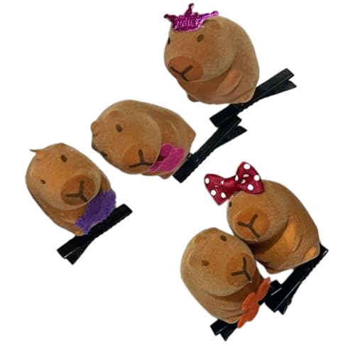 Schöne Capybaras Haarnadeln, beflockt, stehend, Tier-Clip für Kinder und Erwachsene, beliebtes Haarstyling-Zubehör, 1/5/10 Stück von Gissroys