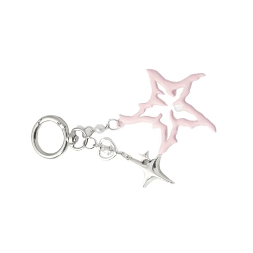 Schöner Star Heart Keychain Ästhetische Schlüsselbundzubehör Autos Schlüsselringe Geldbeutel Handtasche Rucksacktasche Zauber Für Frauen Ästhetisches Accessoires von Gissroys