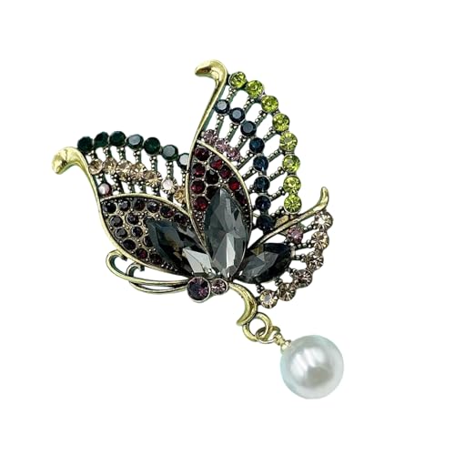 Sprudelkristall Schmetterling Stift Rassestones Brosche Retro Kleid Clip Für Hüte Schals Taschen Formelle Veranstaltung Mode Schmuck Elegante Legierung Kristall Brosche von Gissroys