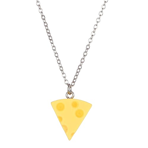 Stilvolle Käse Halskette Simulierter Käse Anhänger Choker Mode Colarbone Kette Perfekte Geschenk Für Freunden Familiensimulation Anhänger Choker von Gissroys